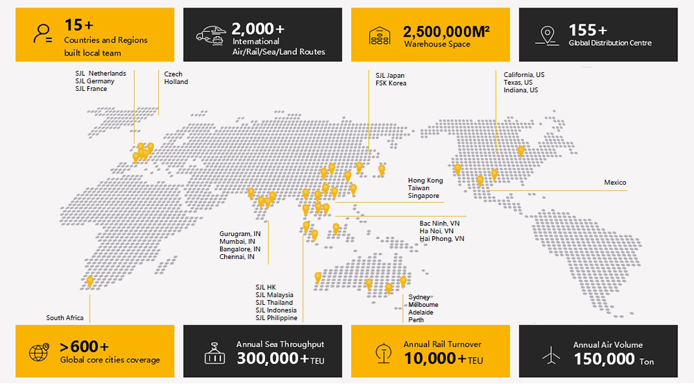 Global service location map